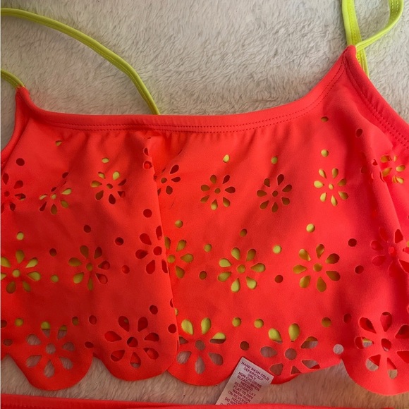 Justice Neon Pink and Yellow Bikini - Picture 4 of 7